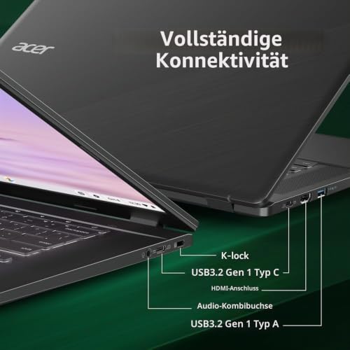 Acer Chromebook Plus 515 Laptop mit Google AI - 15,6 Zoll Full HD 1920 x 1080 IPS Touch Display | Intel Core i3-1305U | 8GB LPDDR5X | 256GB SSD | Wi-Fi 6E | FHD Kamera | Chrome OS | CB515-2HT-33M4 - 10