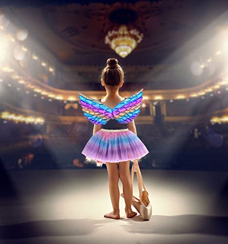 ZJstyle Girls Princess Costume Kids Fancy Dress Girls Fairy Costume Set Princess Tutu Skirt Fairy Dress Up Fantasy Costumes Play with Wings, Wand, Headband & Tutu Fairy Set for 3-8 Years (Purple) - Image 4