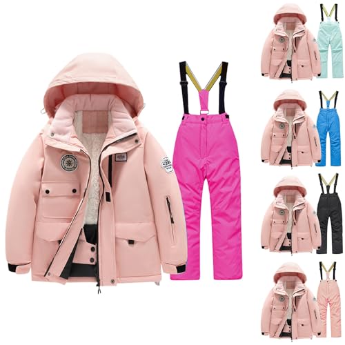 Betadog Girls 2-Piece Snowsuit Puffer Jacket and Snow Pants Toddler and Big Kids Skisuit Snowsuit Set