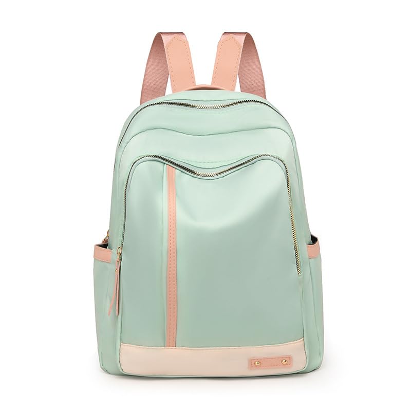 Mochila feminina de tecido Oxford, bolsa de viagem moderna, de grande capacidade, mochila escolar, estilo coreano, leve, casual, mochila para o dia, Verde, Large, Mochila