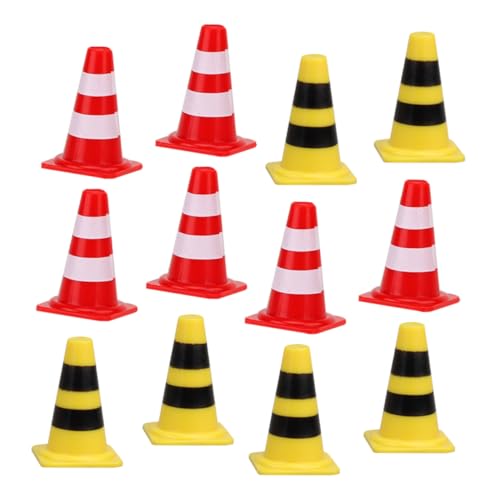 DECHOUS Educational Traffic Cognition Toys for Boys and Girls 30pcs Mini Roadblock Barricade Toy Plastic Signs for Play