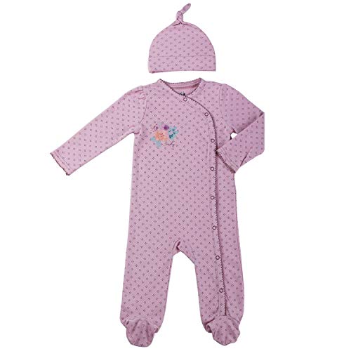 Asher Olivia Baby Girl Footed Pajamas Sleepers- Footie Side Snap Preemie Flower