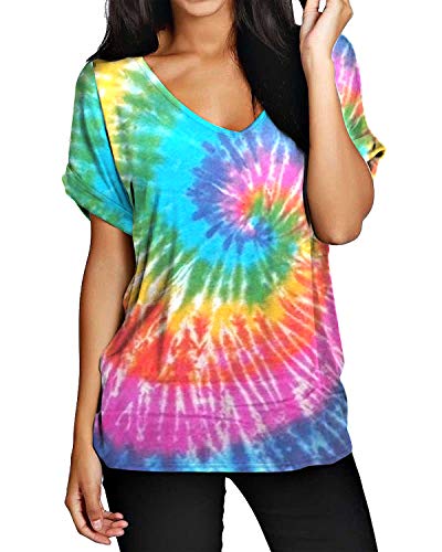 ZANZEA Camisetas Mujer Manga Corta Holgada Top Tallas Grandes Baratas Cuello V...