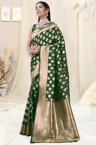 Image of MIRCHI FASHION Women Saree | Banarasi Silk Woven Design Daily Regular Use Sari with Blouse