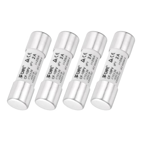 Fusible de cartucho de cerámica 1000V 2A para sistemas solares fotovoltaicos pack de 4 unidades