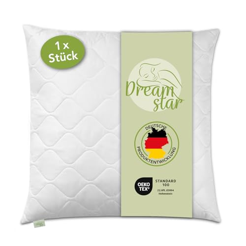 DREAMSTAR Kopfkissen 80 x 80 cm ORIGINAL 850g Kissen-Füllung | MEDIUM Kissen mit Reißverschluss zum Anpassen | waschbar bis 60 Grad | Allergiker geeignet | 80 x 80 cm DREAMSTAR Kopfkissen 80 x 80 cm ORIGINAL 850g Kissen-Füllung | MEDIUM Kissen mit Reißverschluss zum Anpassen | waschbar bis 60 Grad | Allergiker geeignet | 80 x 80 cm
