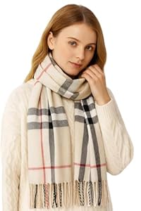 KARMA.DIEM Cashmere Touch Schal Braun Kariert