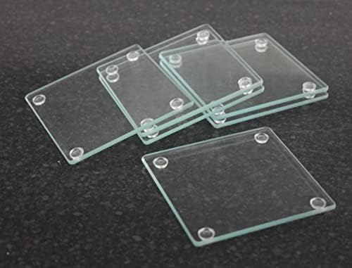 Deenz Set Of 30 Square Shaped Clear Glass 10Cm Coasters Dining Table Mats Kitchen Utensils Heat Resistant Luxurious Lifestyle Heavy Duty
