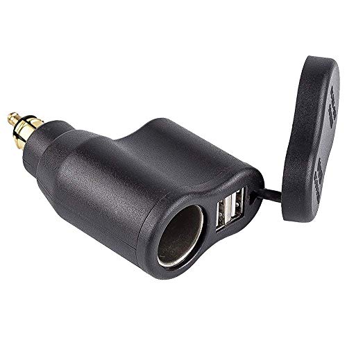 Cllena Din Hella Plug To Dual Usb Charger 2.1A&1A + 12V Cigarette Lighter Socket For Bmw Motorcycle Phone Iphone Gps Satnav #TOP6