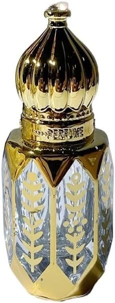 Mini Bottiglie di Profumo da Viaggio, Atomizzatore di Profumo 6ml Bottiglie di Cristallo Arabo Oro Attar Oud Bottiglie di Profumo in Vetro con Bottiglia Roll-on in Vetro da Viaggio Ricaricabile (Color