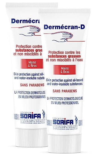 SORIFA – Lote de 2 – Dermecran – Pasta protectora ANTI-GRAZAS – CAMBUIS – POLVO – PIGMENTOS – Manos y brazos – Alta tolerancia – Tubo de 125 ml.