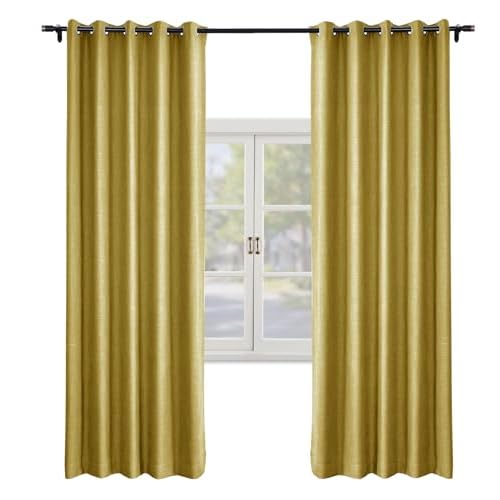 Macochico Room-Darkening Faux Linen Curtains Blackout Room Drapery Panel with Nickle Grommet for Bedroom Classrooms Sliding Glass Door,Khaki 52W x 84L Inch (1 Panel) 52"W x 84"L (Pack of 1)