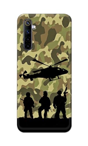 Image of Printed Hard Back Cover Case for Realme 6 | Realme 6S | Realme 6i Back Cover (Army) -1111