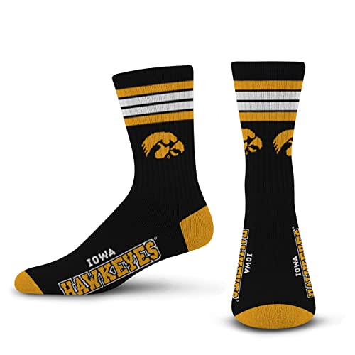 Iowa Hawkeyes NCAA tripulación calcetines de rayas de 4 tamaño mediano hombres de 5 – 10