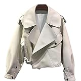 Photo Gallery liopjh - giacca da donna in ecopelle, con tasche corte per motociclisti, giacca nera, autunno strada, beige, s Photo Gallery liopjh - giacca da donna in ecopelle, con tasche corte per motociclisti, giacca nera, autunno strada, beige, s