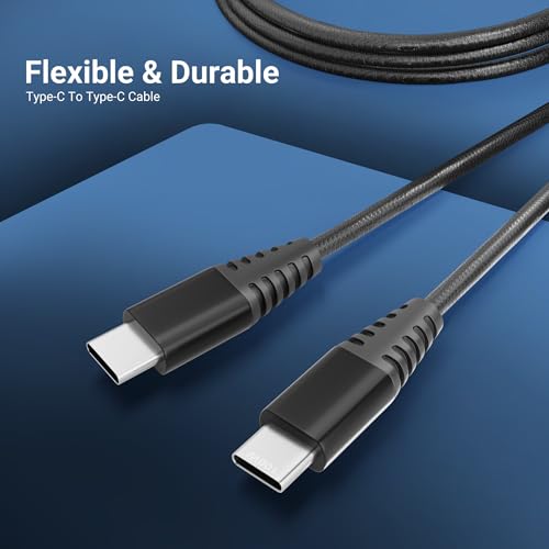 Image of Basesailor 100W USB C to Type C Nylon Braided Charger Cable [6 months WARRANTY] Fast Charging Cable Compatible for iPhone,Samsung,Oneplus,Nothing & Other Devices, High Speed Data Cable(Black)