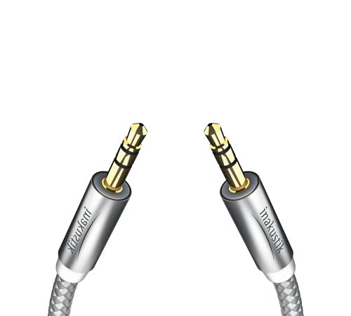 In-akustik 004101015 Premium Series MP3 Stereo Mini To Mini Audio Cable, 4.9 Feet, White - Image 2
