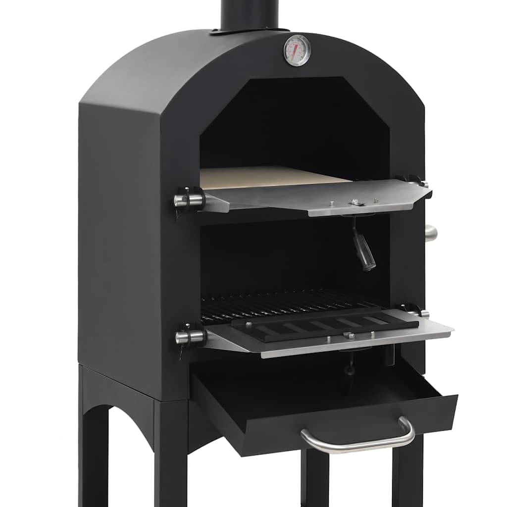 Forno Per Pizza Esterno Carbone Con Pizza Pizza