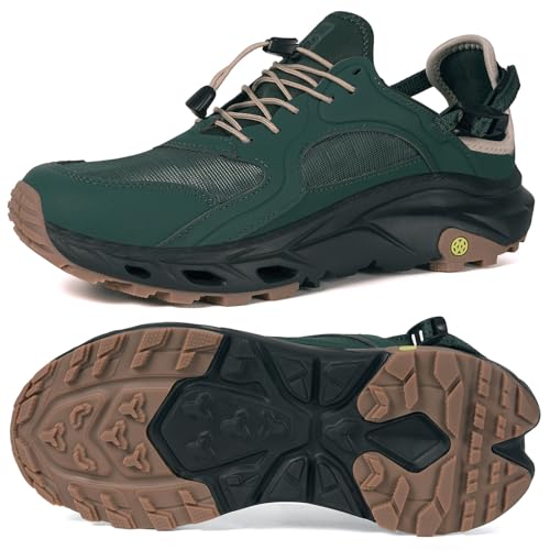 Sisttke Mens Amphibious Water Shoes Hiking Sandals Outdoor Quick Drying Summer River Shoes for Beach Surf Boating Fishing Kayaking Travel Trekking Walking Climbing Sneakers,46,US Men 13 Green