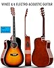Winzz 4/4 Electro Acoustic Guitar, Left-Handed Western Guitar Set, Adult Beginners, Acoustic Guitar 41 Inch with 4-Band Equaliser (Dreadnought,Glossy Sunburst) #1
