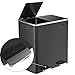 SONGMICS Trash Can, 2 x 8 Gallon (2 x 30 L) Garbage Can for Kitchen, with 15 Trash Bags, 2 Compartments, Plastic Inner Buckets and Hinged Lids, Airtight, Black ULTB60BK