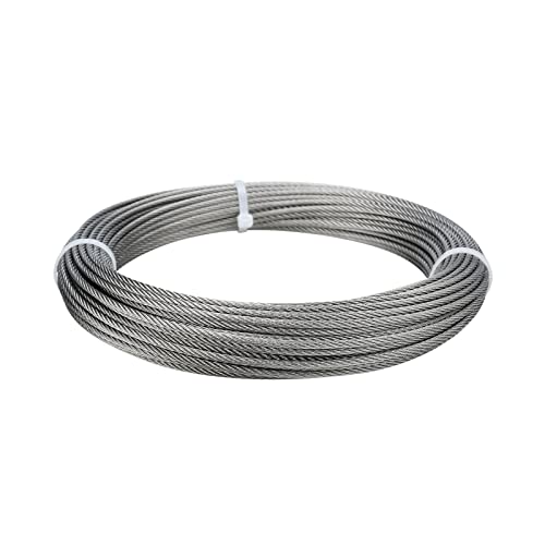 Mono-Gatari Aircraft Wire Rope Cable Stainless Steel Wire Rope 7X7 Strand Indoor Outdoor For Railing,Decking, Diy Balustrade (1/8Inch, 7X7, 100Ft) #TOP7