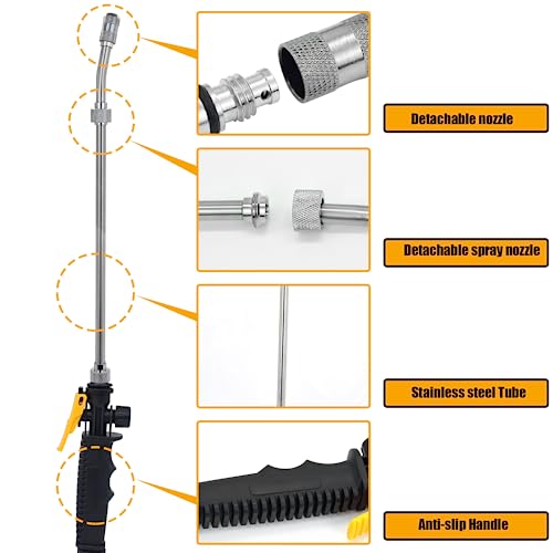 RV Water Heater Anode Rod & Flush Wand with Hex Wrench Socket Removal Tool, Stainless Steel Brush, 2Pcs 9.25\"L x 3/4\"NPT Thread Magnesium Rods, RV Water Heater Flush Wand for Cleaning Water Heater