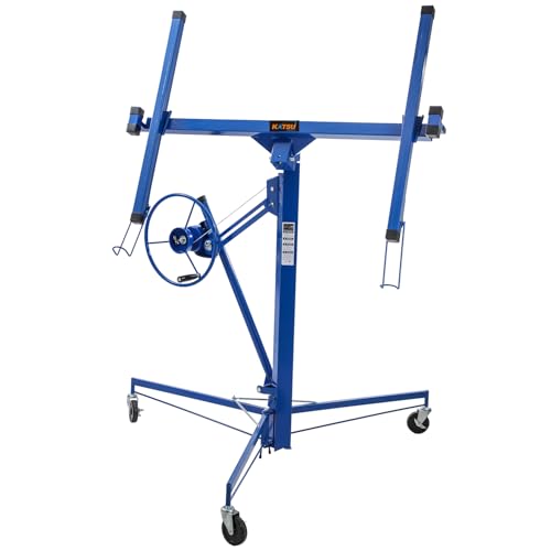 KATSU Tools Heavy Duty Drywall Lifter 11FT - 68KG Lifting Capacity Lifting Height Up to 325cm Foldable Plasterboard Panel Hoist Jack Tool with Wheels Model 181012