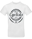 Smilo & Bron - Camiseta para hombre con estampado Angry Cyclist, Blanco, XXL