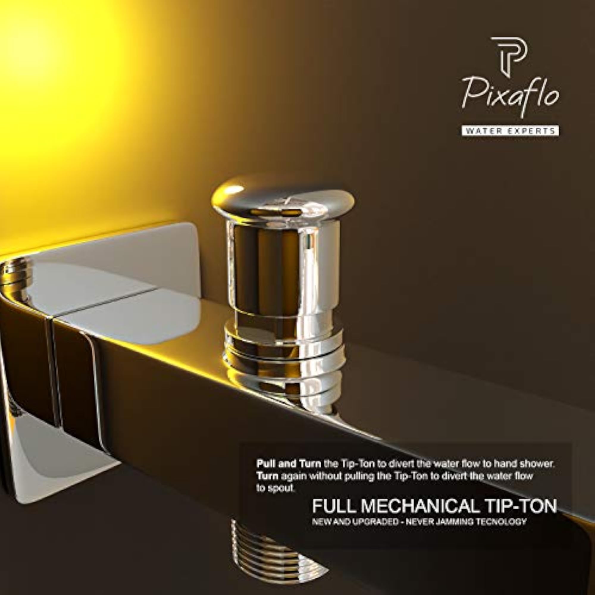 Crux Brass Bath Tub Diverter Spout with Wall Flange, Durable Design