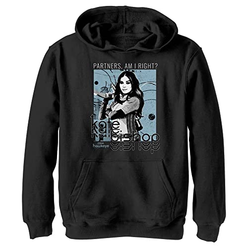 Sweat à capuche garçon Marvel Hawkeye Kate Bishop hoodie ado noir