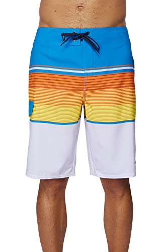 O'NEILL Men's 21 Inch 4-Way Stripe Boardshorts - Quick Dry Swim Trunks for Men with Fabric and Pockets - Main Image