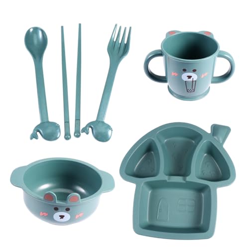 MOTHNUR 用格食器点 軽量 麦繊維製 食品保存容器兼用 プレート ボウル カップ スプーン フォーク 箸付き 食事を楽しむ健康維持に 再利用可能