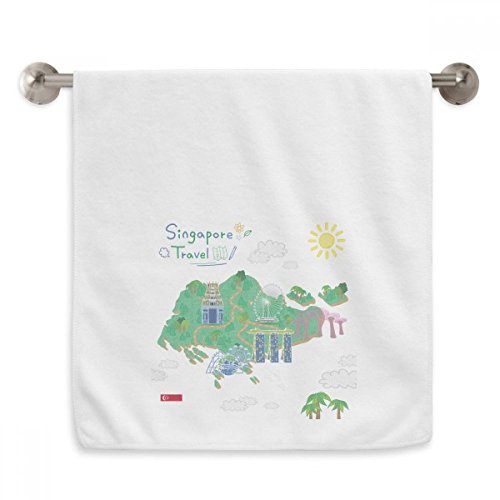 Serviette Singapour DIYthinker moelleuse 13X29 pouces blanche