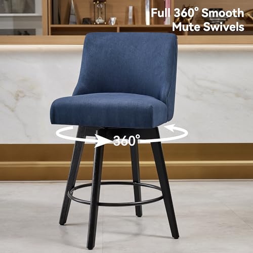 Image of 26 inch Counter Height Swivel Bar Stools, Set of 4, Blue