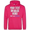 Purple Print House Personalised Hoodie Mens Womens Any Text Image Photo Custom Hoody Hooded Sweatshirt, 4XL, Black #5