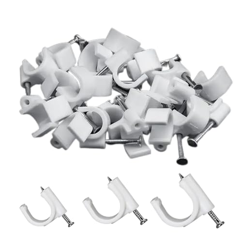 KXUSW Grapas Cable Pared,sujeta Cables Pared,Grapas,sujetacables Negro,300 Piezas, duraderas y Resistentes a la corrosión, con Clavos, Ideales para organizar Cables pequeños