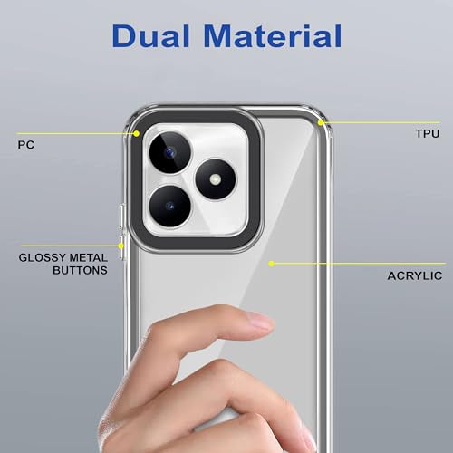 Image of Zapcase Back Case Cover for Realme C51 | Compatible for Realme C51 Back Cover | Case Cover with Camera Protection | (TPU + PC | Translucent Black)
