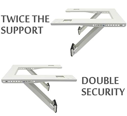 Qualward Air Conditioner Bracket Window AC Support Brackets - Heavy Duty with 2 Arms, Up to 180 lbs for 12000 to 24000 BTU AC Units