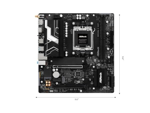Image of ASRock B850M-X WiFi R2.0 AM5 Micro-ATX Motherboard: Supports AMD Ryzen 9000 /8000 /7000 CPUs, DDR5 8200+ (OC), PCIe 5.0, Wi-Fi 6E, 2.5G LAN, USB-C, BIOS Flashback