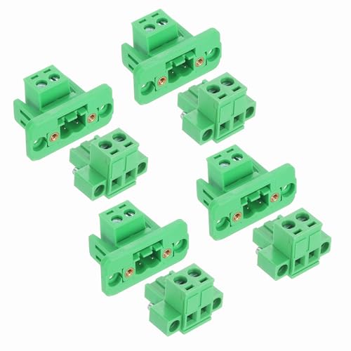 Conectores de bloque de terminales pasamuros PA66 de 5,08 mm y 2 pines para PCB, 300 V 10 A
