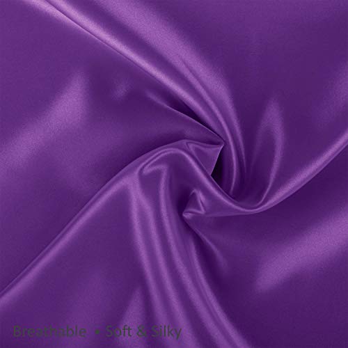 Shopbedding Luxury Satin Pillowcase For Hair – Queen Satin Pillowcase With Zipper, Grape (1 Per Pack) – Blissford #TOP3