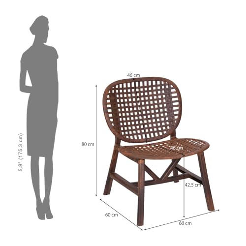 Image of Nilkamal Arena Woven Style Plastic Chair Without Cushion| Set of 2| for Home, Living Room, Balconies, Patios, Outdoor, Garden| Walnut
