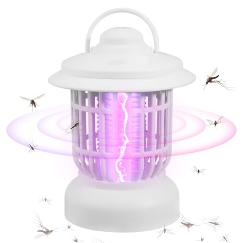 Tuwlopyu Fly Zapper - 静音で安全な家庭用電動虫除けライト - ポータブル 静音 ハエ取り器 ランタン 屋外 屋内 テーブル 庭 パティオ 用