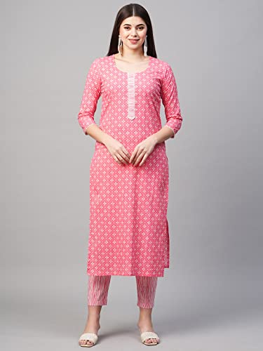 Image of ANNI DESIGNER Women Cotton Printed Kurta with Pant