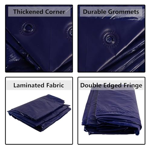Image of Heart Home Tirpal (6x6 Feet) Waterproof Tarpaulin Sheet | Tharpai | Thadika | Lightweight Premium Tirpal | 120 GSM Tadpatri | Eco-Friendly Tent Tirpal | Blue
