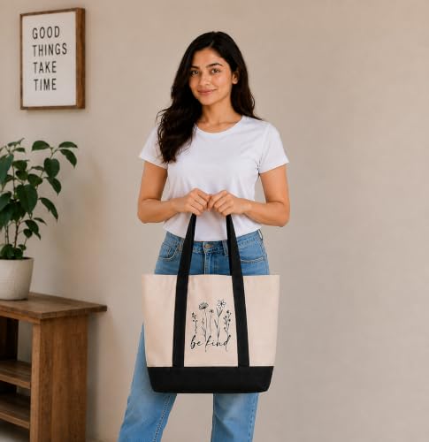 Image of Kaigan Premium Tote Bag Printed Designed Canvas Tote Bags For Women, Ecofriendly Cotton Canvas Bag for Girls Tote bag For Shopping, College, Travel, Handbag For Unisex