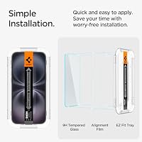 Spigen EZ Fit Schutzfolie [2 Stück] für iPhone 16, iPhone 15 – Ansicht 7