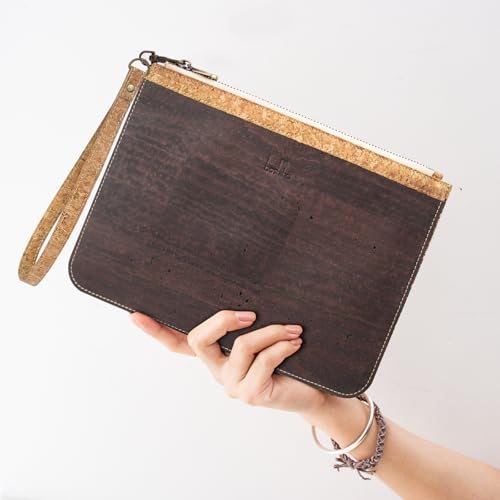 Image of boshiho Natural Cork Clutch Wristlet Wallet Cell Phone Card Holder Coin Purse Bag