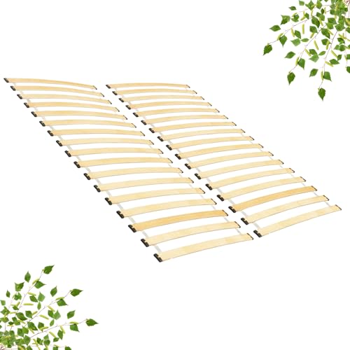 INNOVAHOME Rollrost 160x200cm - Zweiteilig (2x80cm) - 2x18 Flexible Latten – Stabiler Lattenrost 160x200cm Mit Dämpfungspads - Tragkraft bis 290kg - Langlebig & Einfache Montage inkl. Schrauben